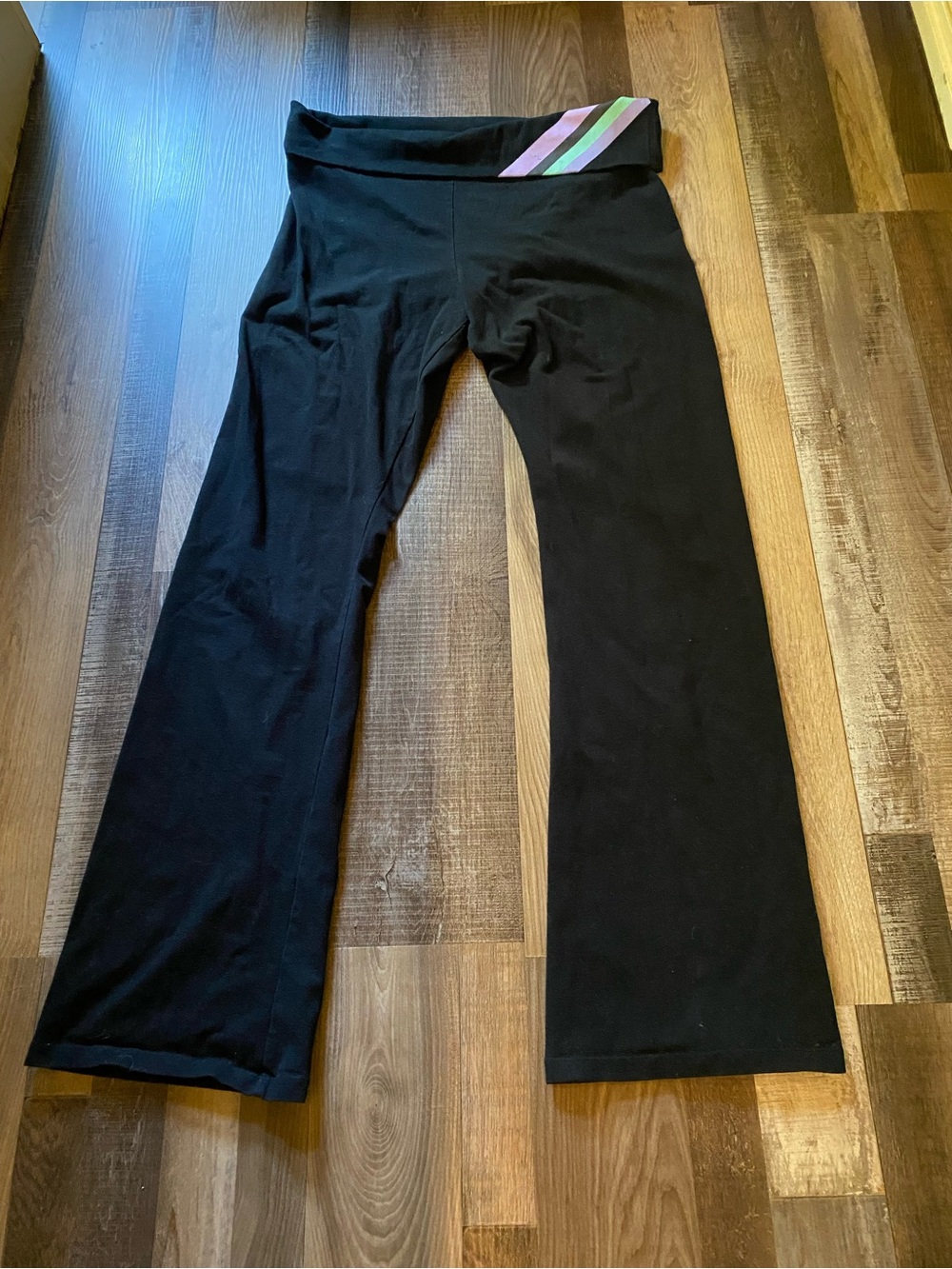 Victoria's Secret Black Leggings with Pink Logo Print